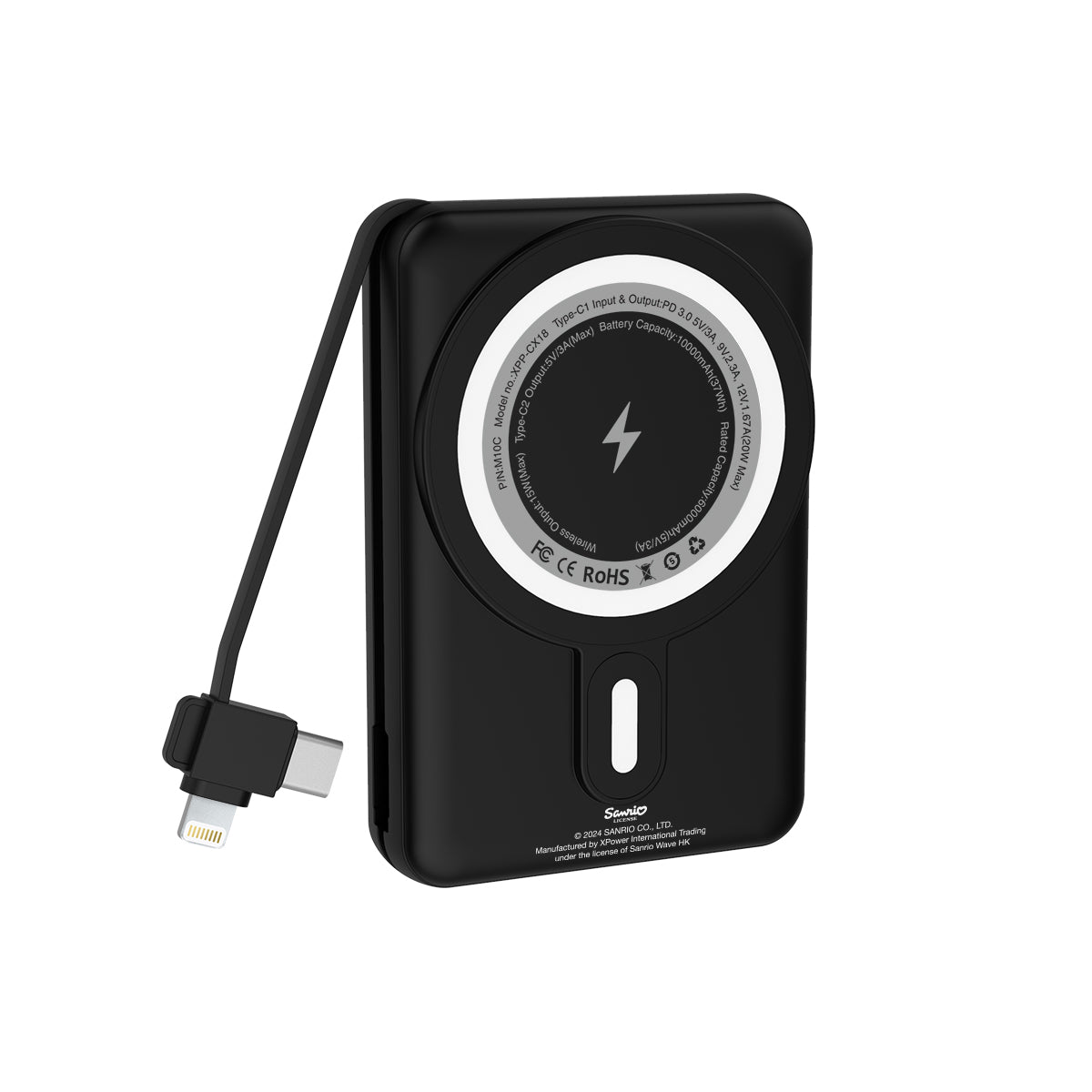 XPower x Sanrio Kuromi M10C 3合1磁吸無線快充+PD 3.0外置充電器 (品牌直送)
