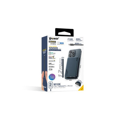 XPower M10K 3-в-1 Power Bank с цифровым дисплеем 10000 мАч PD3.0 + магнитная беспроводная зарядка (прямая доставка от бренда)