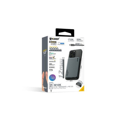 XPower M10K 3-в-1 Power Bank с цифровым дисплеем 10000 мАч PD3.0 + магнитная беспроводная зарядка (прямая доставка от бренда)