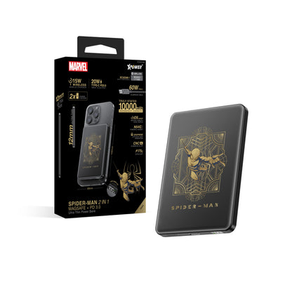 XPower x Marvel 蜘蛛俠系列 M10K 2合1鋁合金數顯10000mAh PD3.0+磁吸無線外置充電器(品牌直送)