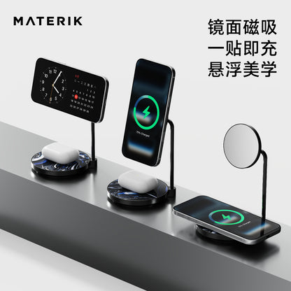 Alchemy Moon 系列 MagSafe 鏡面磁吸 2合1 無線充電座支架 • 桌面美學2026 (品牌直送)
