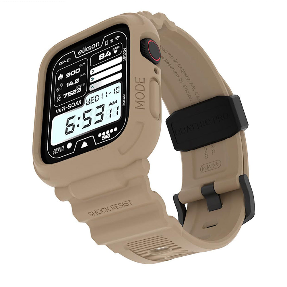 Elkson Apple Watch 9/8/7/6/5/4/SE Quattro Pro柔韌透氣耐磨TPU一體成形軍規錶帶38-45mm (品牌直送)