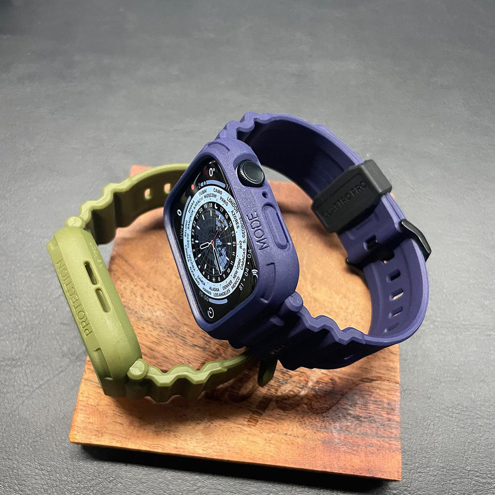 Elkson Apple Watch 9/8/7/6/5/4/SE Quattro Pro柔韌透氣耐磨TPU一體成形軍規錶帶38-45mm (品牌直送)