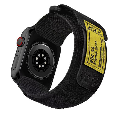 MIFA Apple Watch EDC-34 戰術尼龍混搭真皮皮革運動錶帶 (38-49mm 適用1-11代 & Ultra 1-3) (品牌直送 )